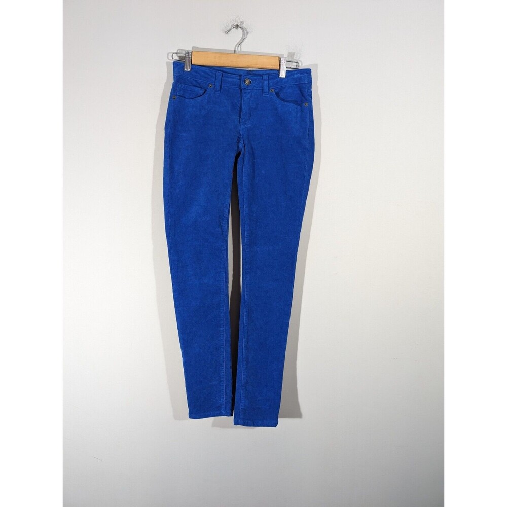 Patagonia Pants Women Size 25 Blue Fitted‎ Corduroy Low Rise Straight Skinny Leg